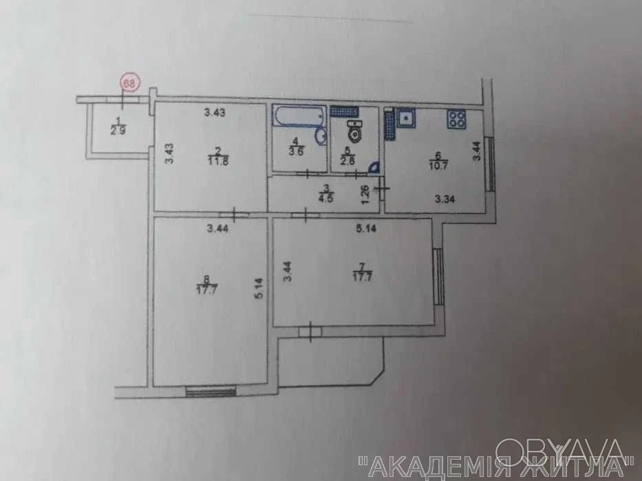 2-комнатная квартира, 73 м.кв.