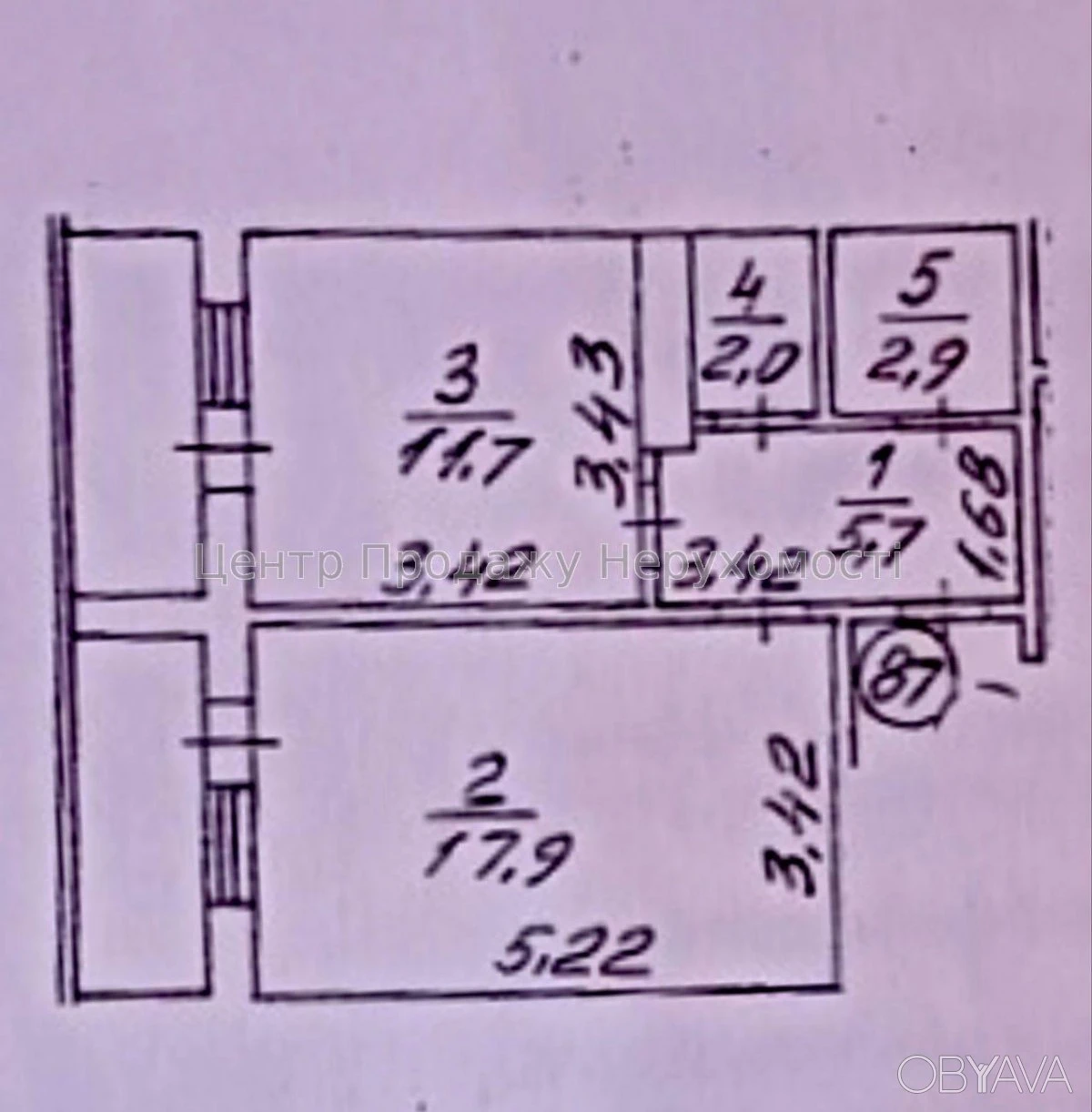 1-комнатная квартира, 44 м.кв.