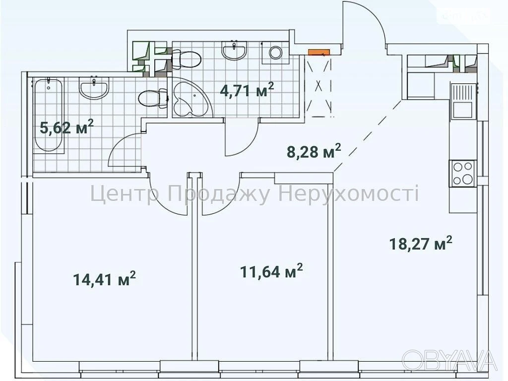 2-комнатная квартира, 63 м.кв.