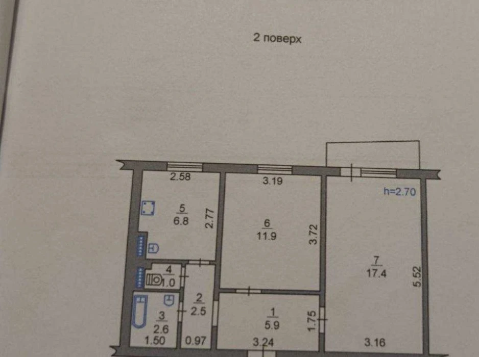 le Срочно !Продам 2-х комн. 49м2 у газовому будинку на Таїро
