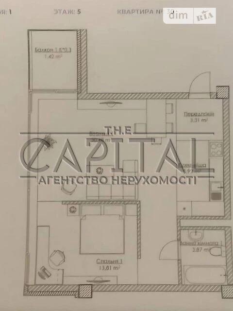 Sale of 1-room apartment 61 sq. m on Elektrykiv St. 25 B • ID 346
