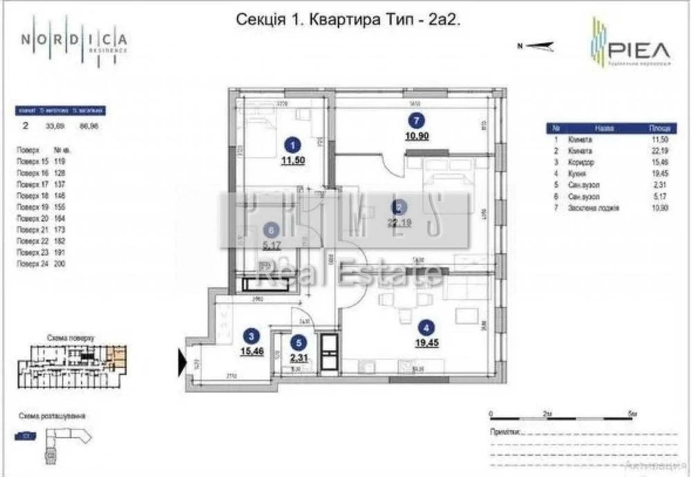 Продаж квартири 86 кв ЖК Нордіка Резеденс 2 кімнати