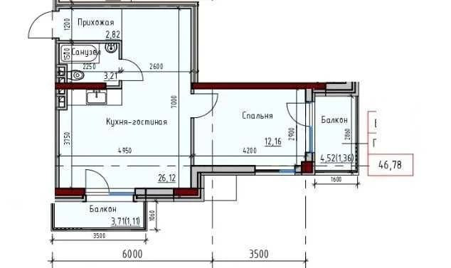 Квартира 47 м2 Дачная/Гаршина/Новий будинок/13 ст.В.Фонтана