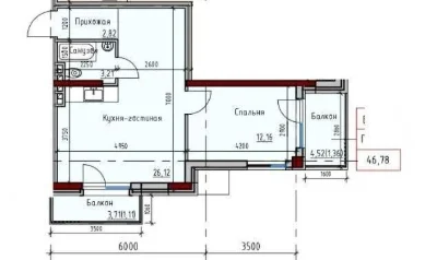 Квартира 47 м2 Дачная/Гаршина/Новий будинок/13 ст.В.Фонтана