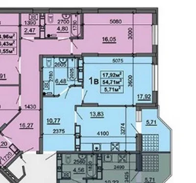 Центр, 1-кім квартира, 55 кв м в новобудові, переуступка