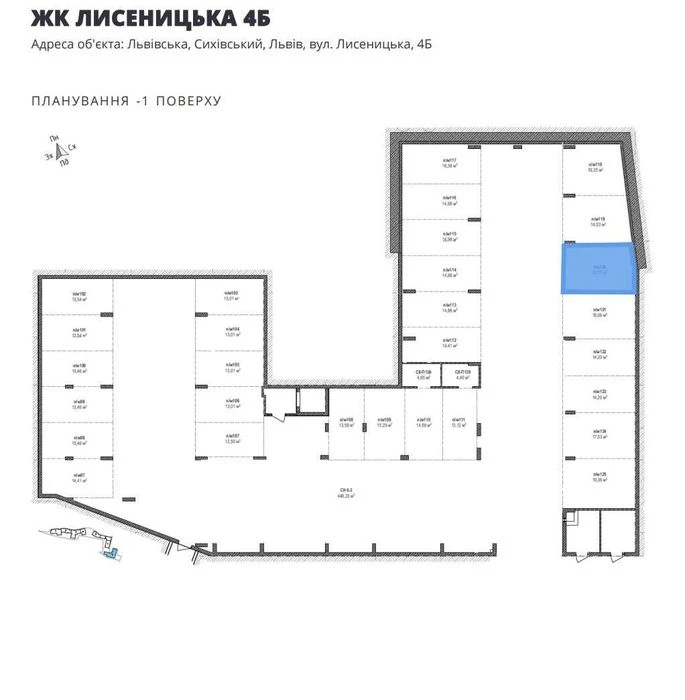 БЕЗ комісії/продаж підземного паркінгу 18,37м, ЖК на Лисениц