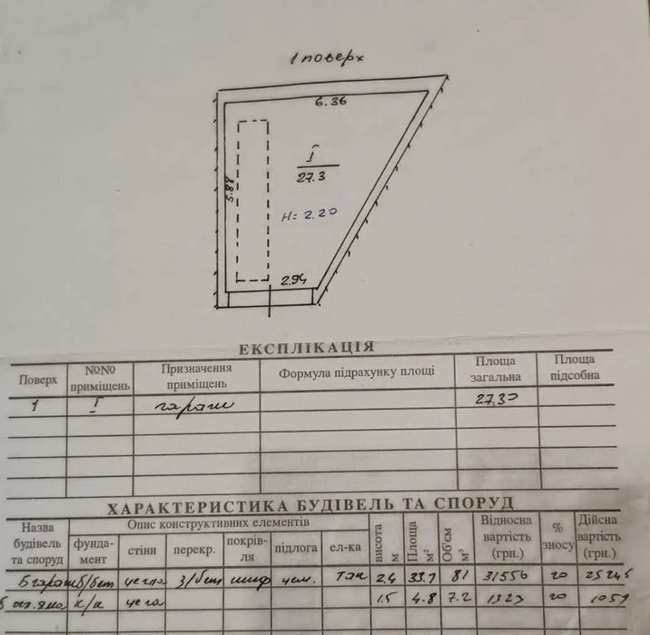 Продаж цегляного гаражу по вул. Личаківська