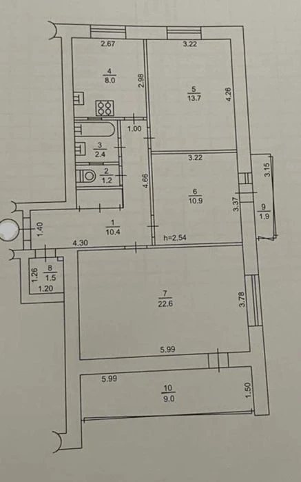 Without % Sale of 3-room apartment Laboratornyi lane 4. Pechersk. Tseg