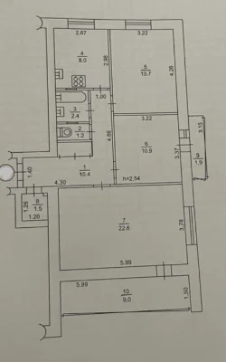 Without % Sale of 3-room apartment Laboratornyi lane 4. Pechersk. Tseg