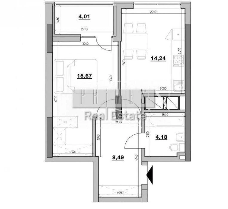 For sale 1-apartment 46m2 Pechersk Residential complex Nordica Residence Zalizny