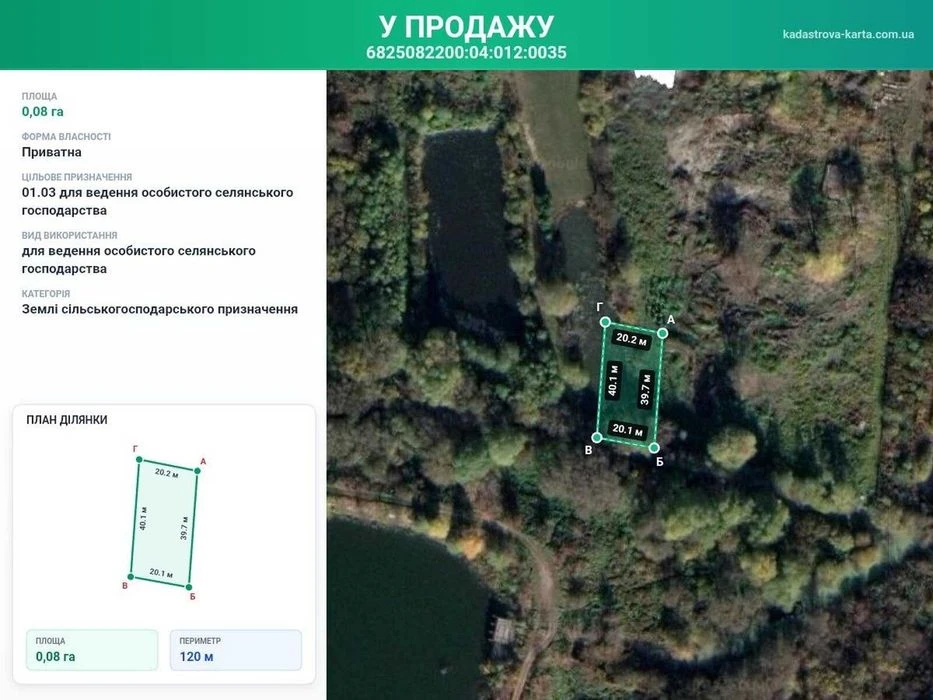 Продаж ділянки біля Царського озера SL