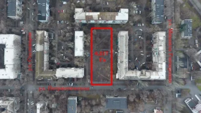 Land plot of 0.217 hectares in the center of Zaporizhia - Patrioty St.