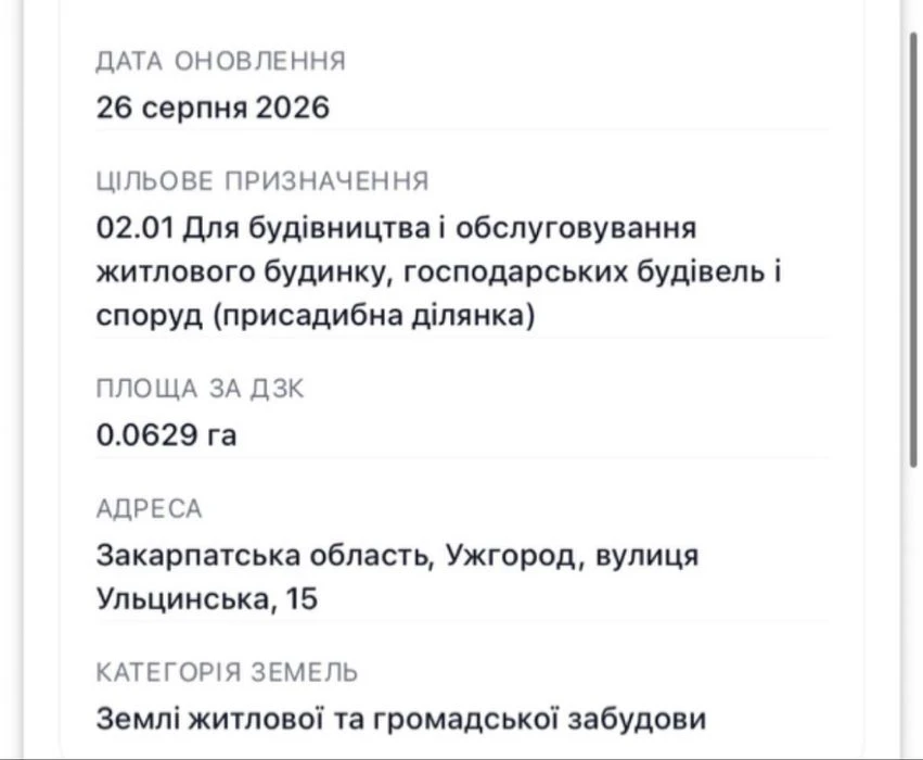 Без комісії/ Продаж земельної ділянки/ Садовий район/ 6.2 со