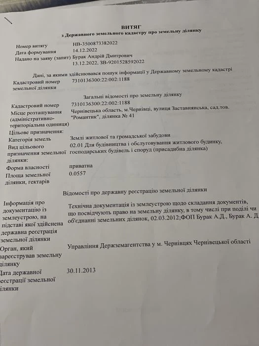 Земельна  ділянка