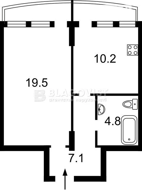 Продаж 1к квартири 46 кв. м на вул. Дмитрівська 80 • ID 3478