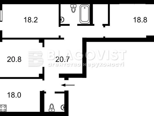 Продаж 3к квартири 110.7 кв. м на вул. Дмитрівська 75 • ID 3