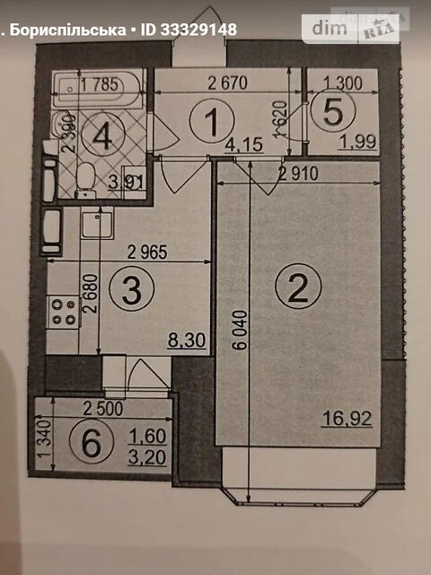 Продаж 1к квартири 36.7 кв. м на вул. Бориспільська 1 • ID 3