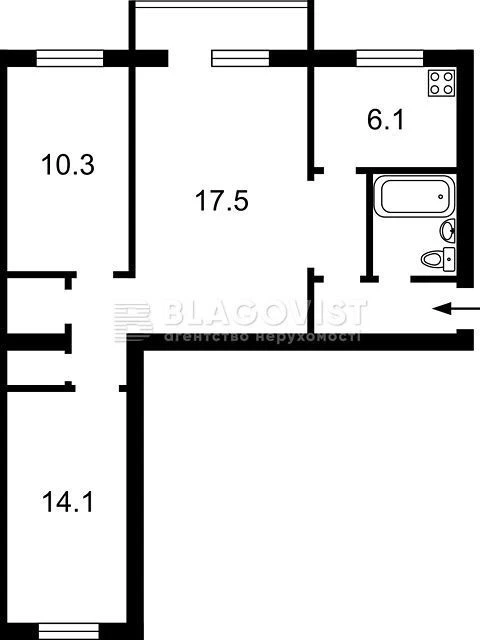 Продаж 3к квартири 56 кв. м на вул. Олександра Бринжали 58 •