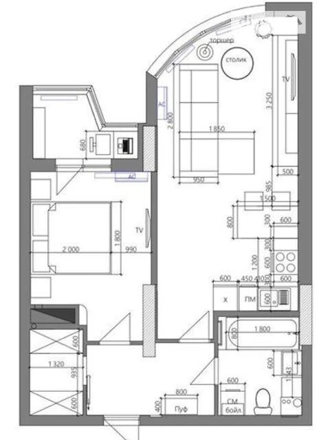 Продаж 1к квартири 48.9 кв. м на шосе Харківське 19 • ID 347