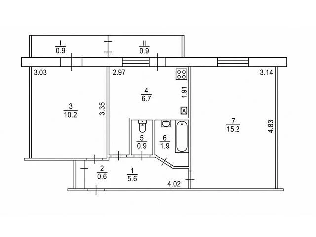 Продаж 2к квартири 42.9 кв. м на просп. Леся Курбаса 14А • I