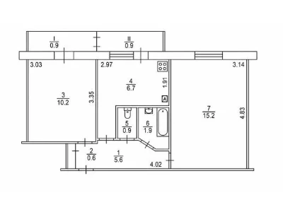 Продаж 2к квартири 42.9 кв. м на просп. Леся Курбаса 14А • I