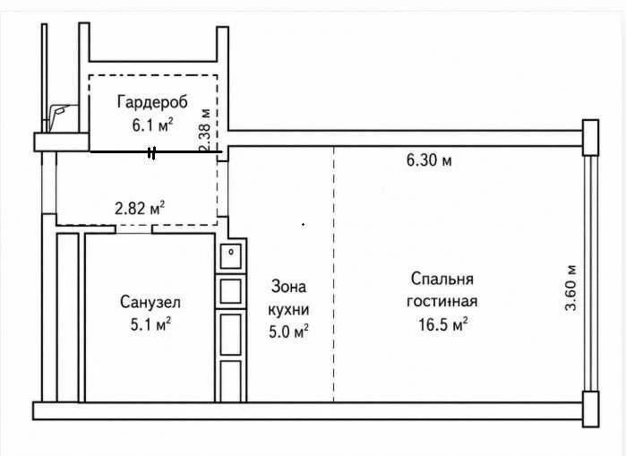 1-кімнатна видова квартира, м. Мінська, ЖК Smart Plaza