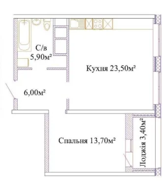 1-кімнатна квартира в новому зданому ЖК "Скай Сіті" на вул.