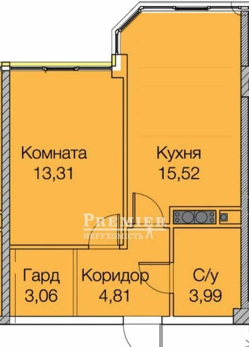 Продам 1 кімнатну квартиру у новому житловому комплексі.
