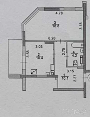 1-комнатная квартира, 45.00 кв.м