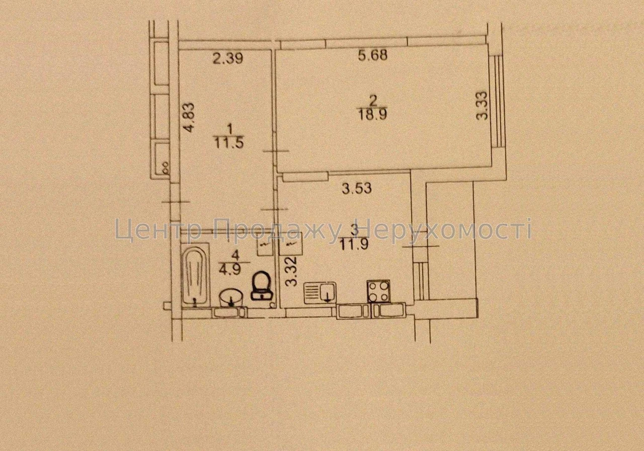 Продаж 1-кімнатної квартири 49 м², 9/20 эт, ЖК Венеція, Київ