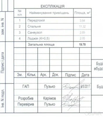 1-комнатная квартира, 19 кв.м