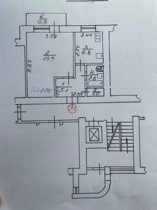 1-кімнатна квартира Любінська (Шекспір) 37 м² | Цегляний буд