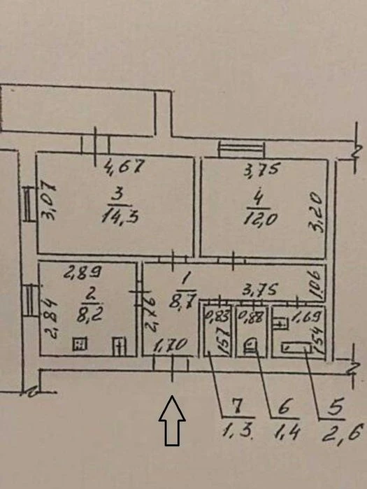 Продам 2-кімнатну квартиру 52 кв.м в цегляному будинку на Ле