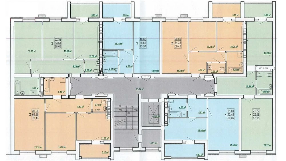 For sale: 2-room apartment 67 sq. m in the new building of the Pobedy 2 MV residential complex