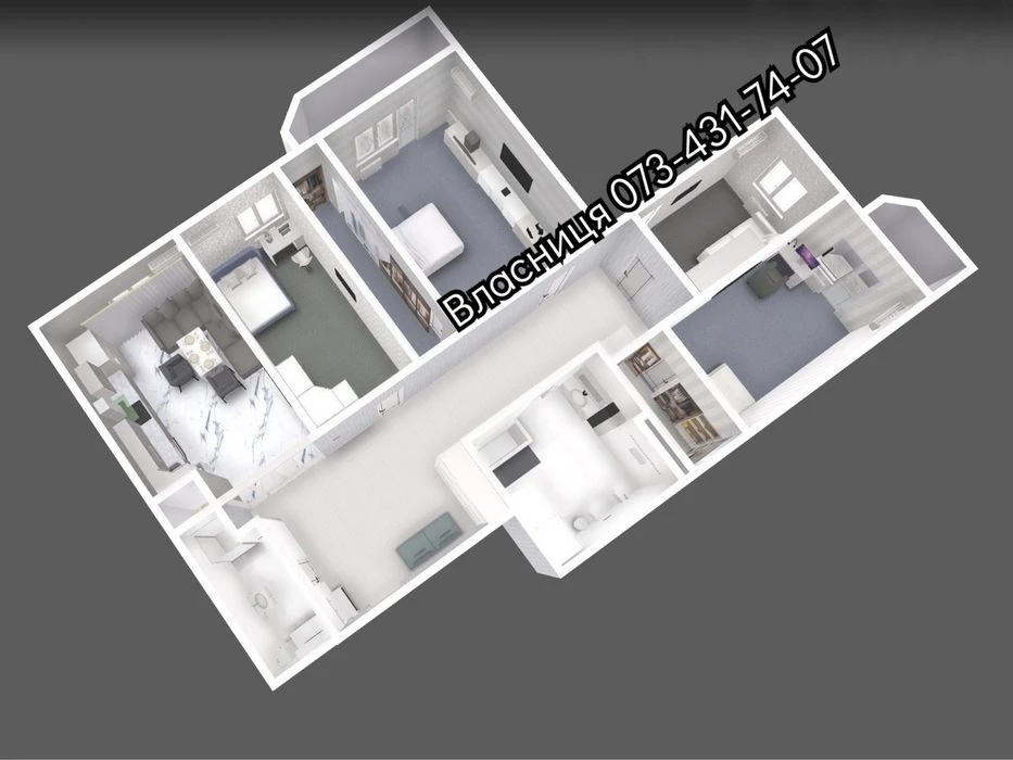 I am selling my 4-room apartment of 162m2 on the 4th floor of the Monte Plaza residential complex