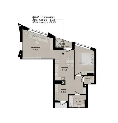 БЕЗ КОМИССИИ\ Продажа 2ком. квартира 61 м.кв.\ ЖК АурА AurA, в
