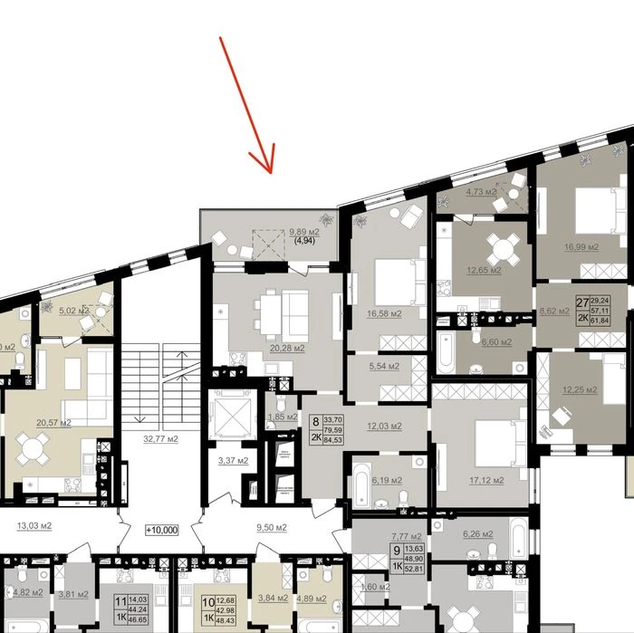 Продаж 2-кімнатної (85 м²) квартири в центрі Львова з балкон