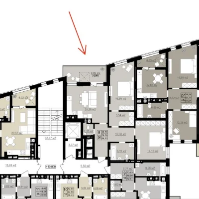 Продаж 2-кімнатної (85 м²) квартири в центрі Львова з балкон