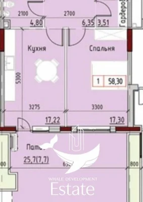 Продажа 1-комн квартиры с террасой, патио в ЖК Маринист БЕЗ