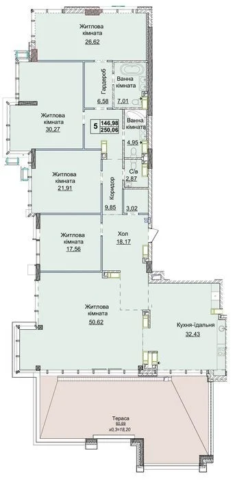 продаж 4-5 кімн квартири Пентхаус Новопечерські Липки Тераса