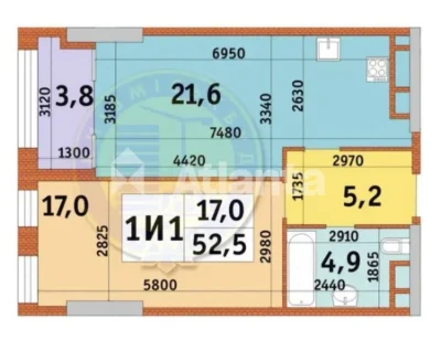 1-кім. кв 52,5 м² у ЖК Manhattan City | 14 поверх | Шевченкі
