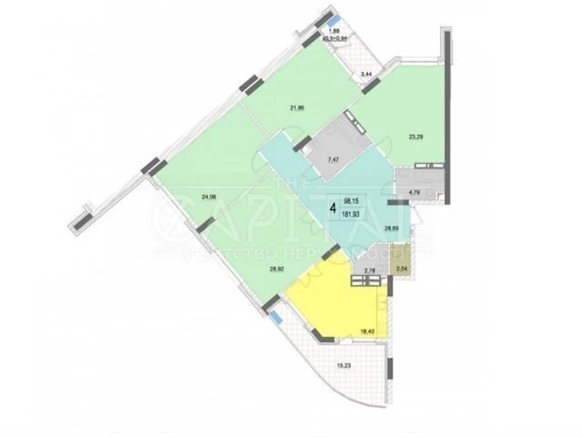 Sale of 3-room apartment 182 sq. m. on Andriy Verkhoglyada St. 16 •