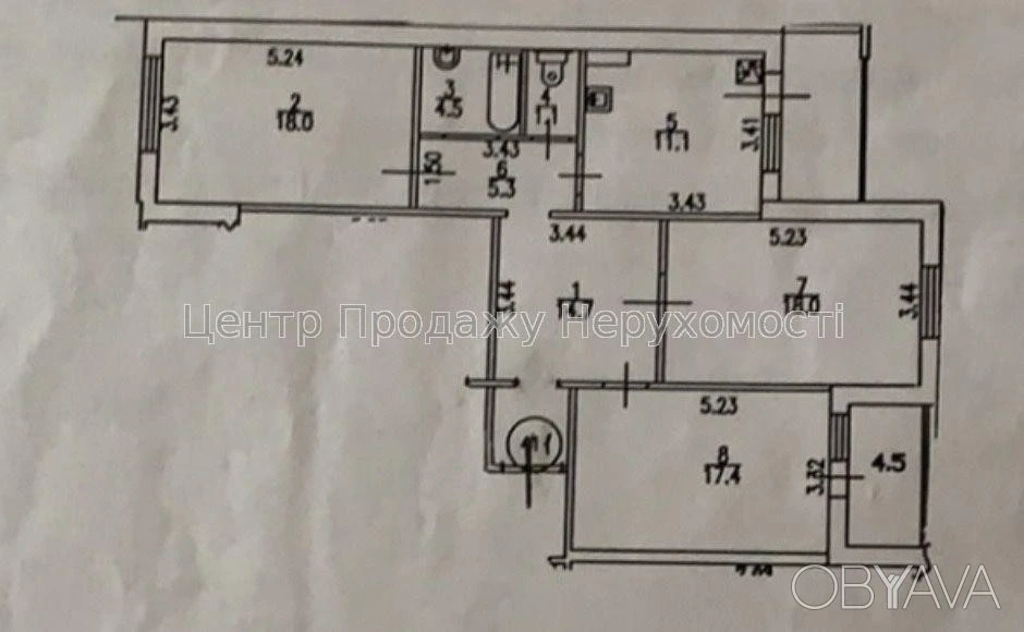 3-комнатная квартира, 97 м.кв.