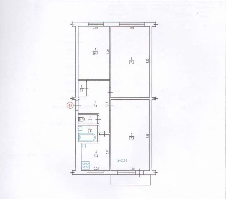 3к.квартира , Половки, 63м2, окремі кімнати, ГРИВНІ-ТАК