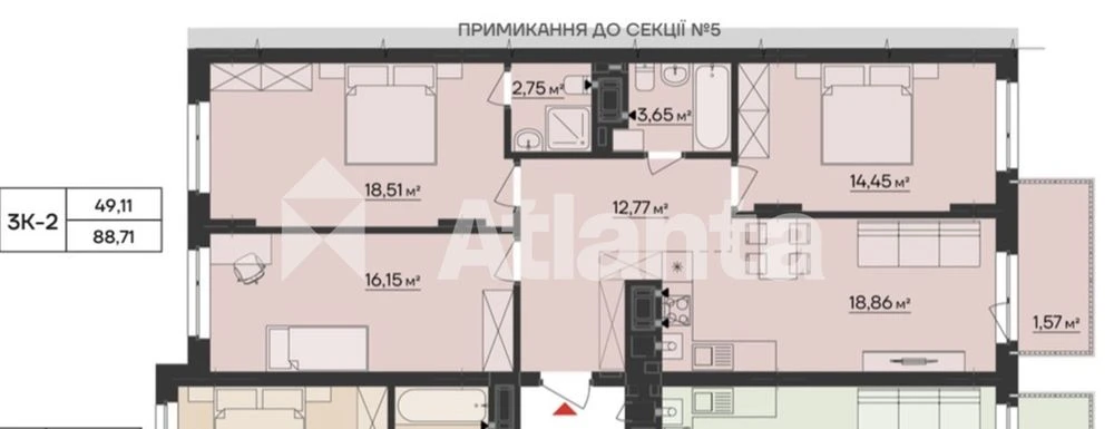Продаж 3 кім новобуд, здача 28й рік (розтермінування)
