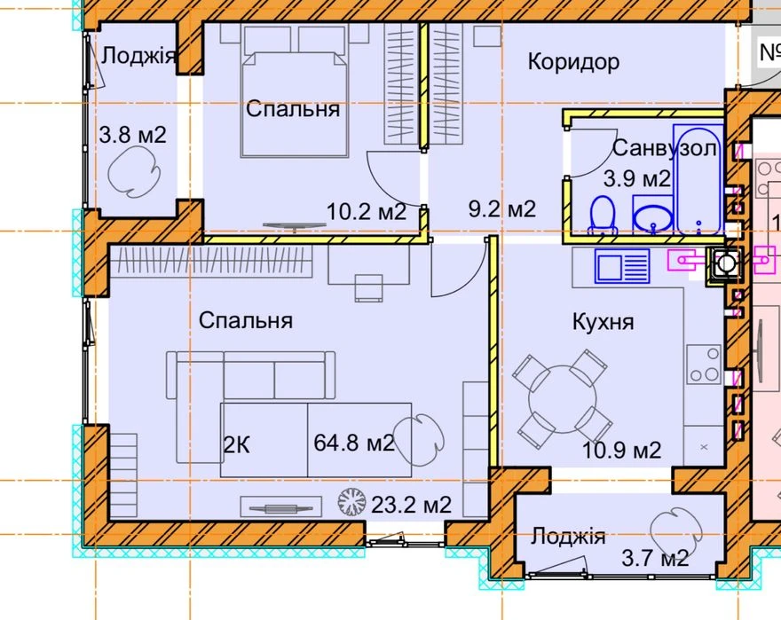 Льонокомбінат 2х кімнатна