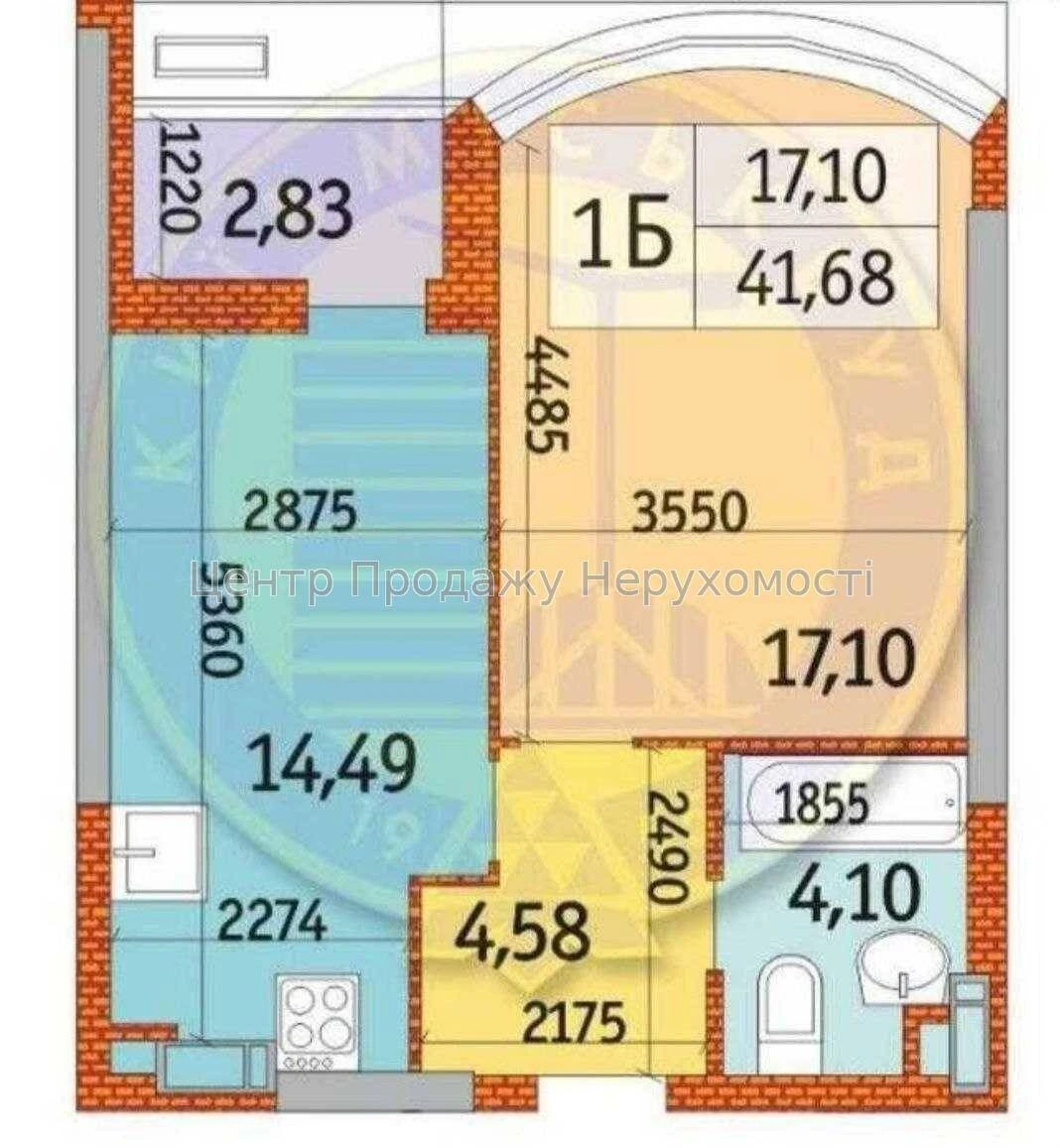 Продаж 1-кімн квартири, 3/25 пов, 41. 68 м², Київ. Відмінний