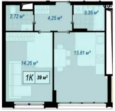 1-кімнатна квартира 39 м² — комфортне житло в сучасному ЖК І