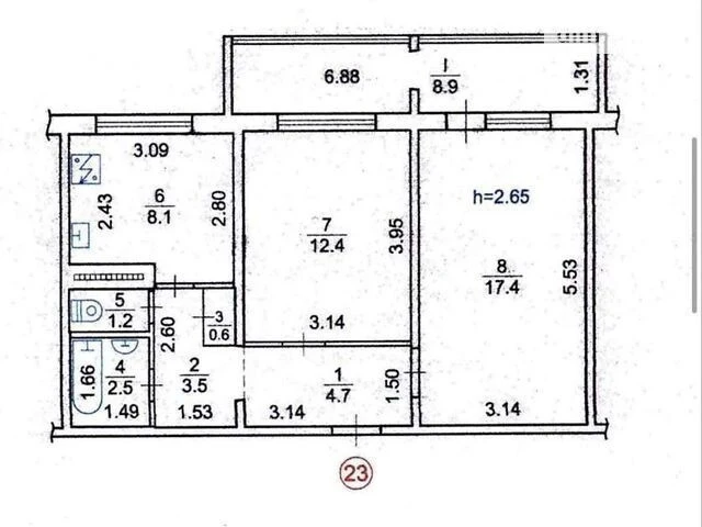 Продаж 2к квартири 59.3 кв. м на просп. Академіка Глушкова 3