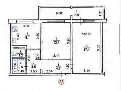Продаж 2к квартири 59.3 кв. м на просп. Академіка Глушкова 3